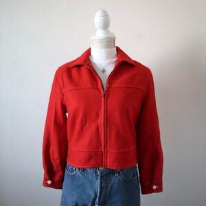 Chic wool blend red jacket